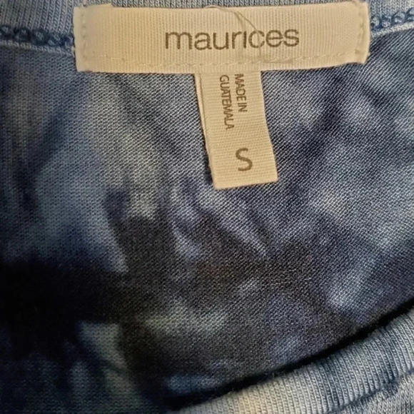 Maurices Women's Size Small Top Knit Tye Dye Tiered Blue Soft Shirt Buttons - Picture 4 of 5